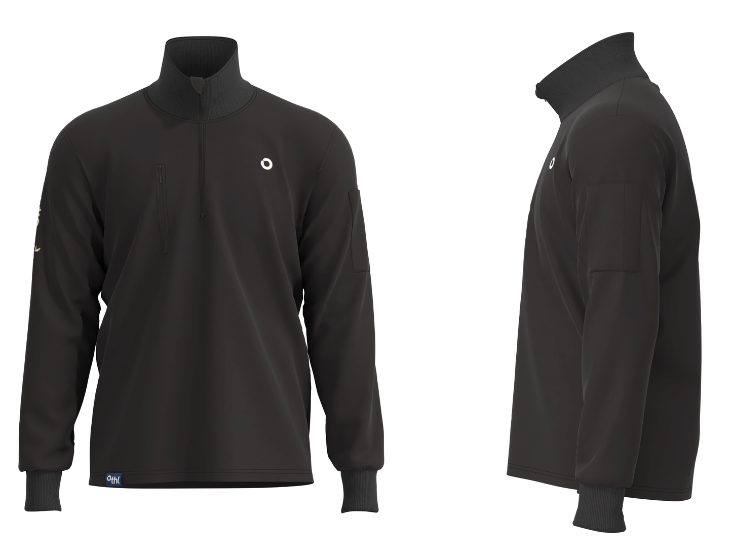 UK Black 3/4 Zip Sweater